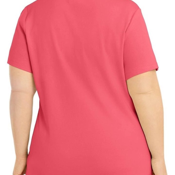 BRAND NEW women plus size karen Scott coral shirt / top size 1X - Picture 3 of 4